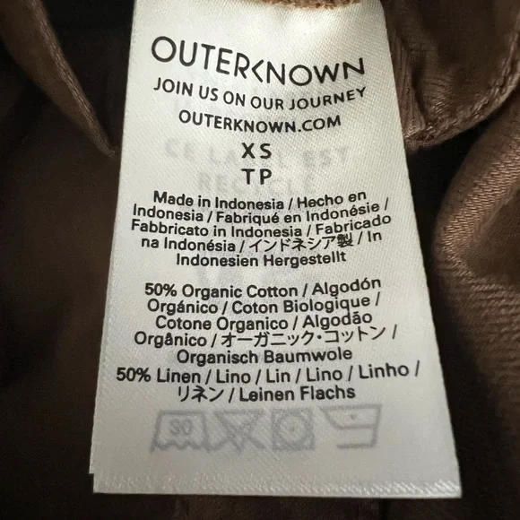 Outerknown SEA suit brown utility jumpsuit linen blend size XS NWT - Picture 7 of 9